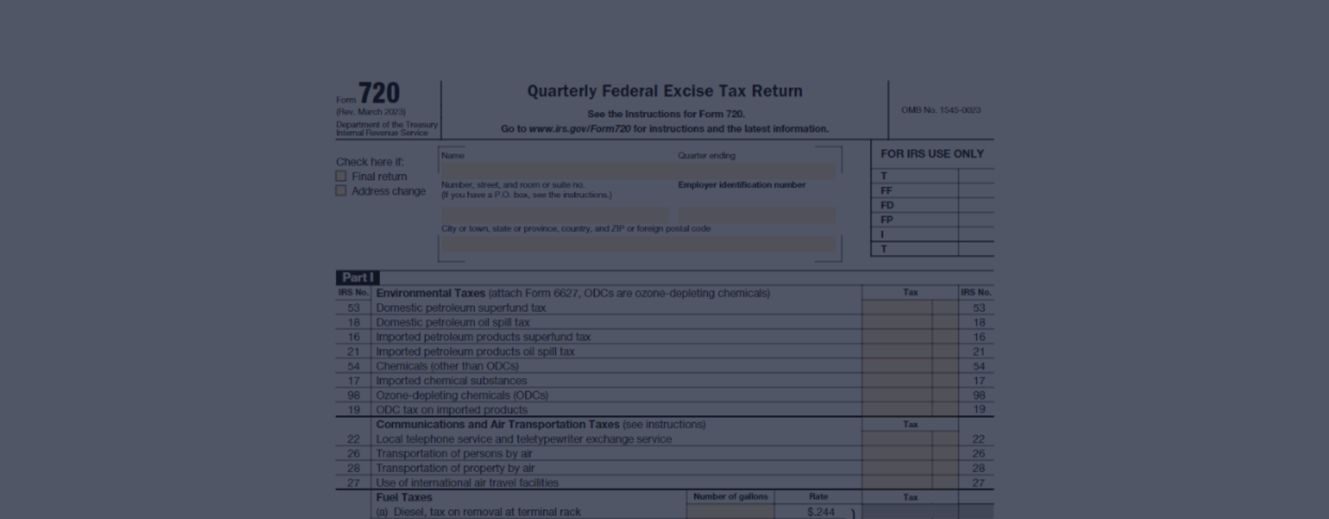 form 720 excise tax health insurance